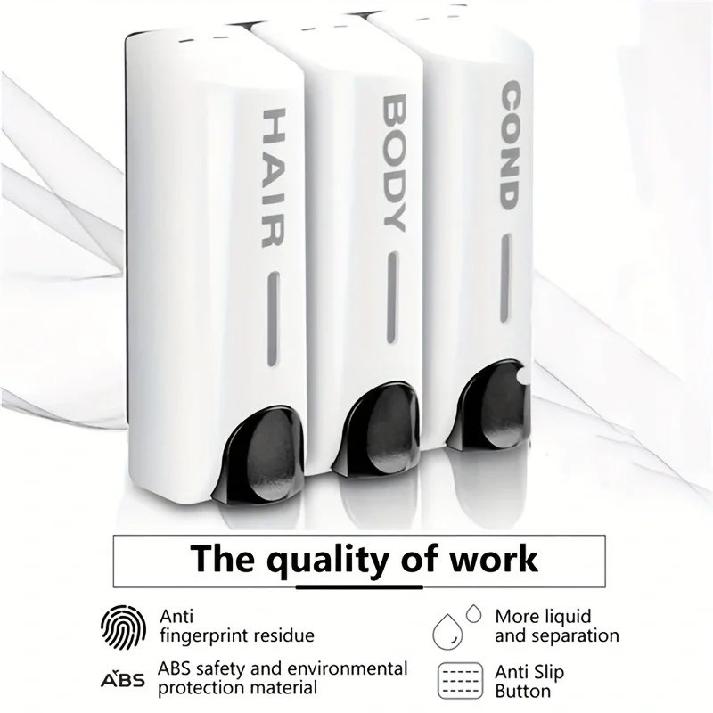 1/2/3Heads Manual Soap Dispenser Wall Mounted Hotel Shampoo Box Bath Box 400ML Soap Bottle Wall Hanger Press Dispenser Home