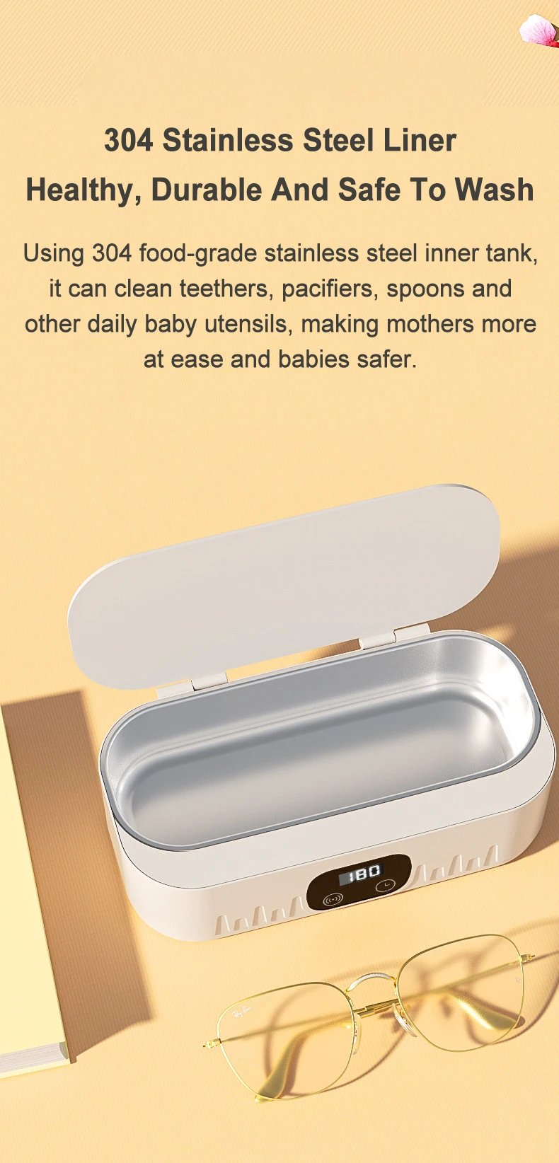 High Frequency Vibration Ultrasound Washing Machine For Glasses Jewelry 400ML Ultrasonic Cleaner Dental Ultra Sonic Bath 47kHz