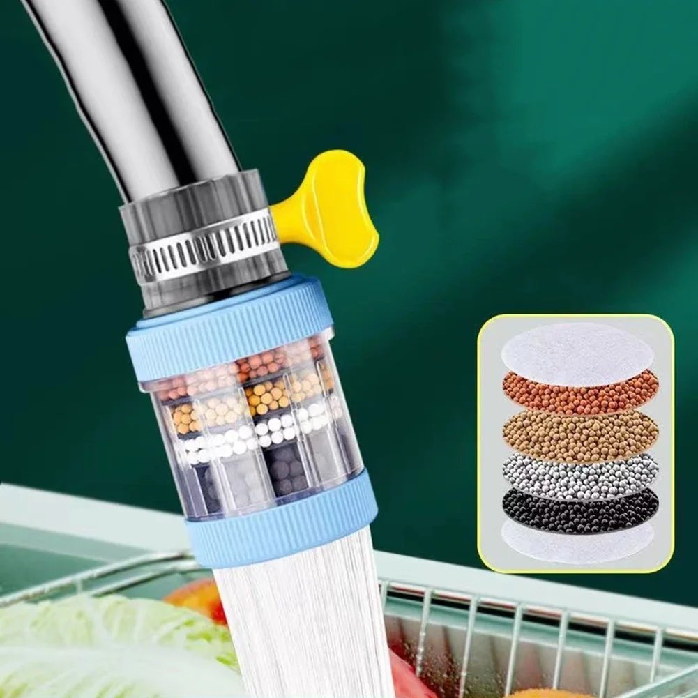 6 Layers Universal Kitchen Faucet Purifier Tap Filter Water Saving Bubbler Activated Carbon Filtration Shower Head Nozzle Filter