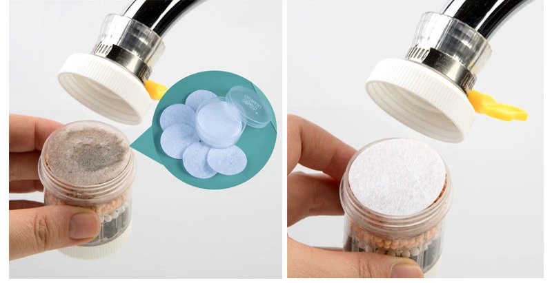 6 Layers Universal Kitchen Faucet Purifier Tap Filter Water Saving Bubbler Activated Carbon Filtration Shower Head Nozzle Filter