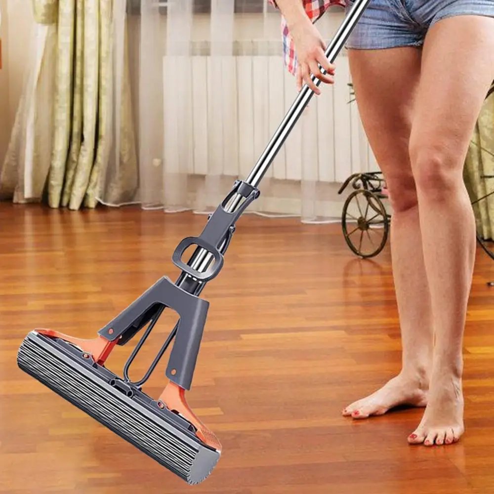 Floor Roller Mop PVA Sponge Floor Squeeze Mop For Cleaning Efficient Cleaning Absorbent Sponge Mop For Hardwood Tile Marble