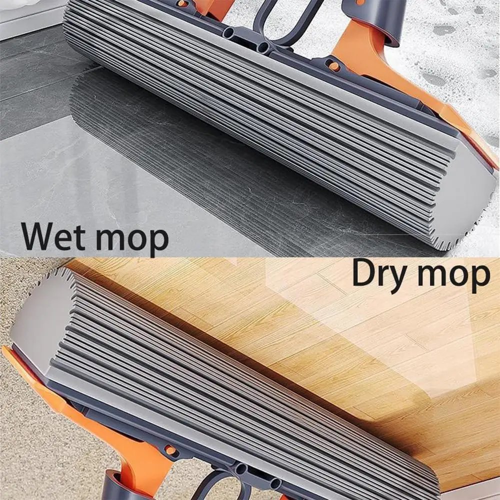 Floor Roller Mop PVA Sponge Floor Squeeze Mop For Cleaning Efficient Cleaning Absorbent Sponge Mop For Hardwood Tile Marble
