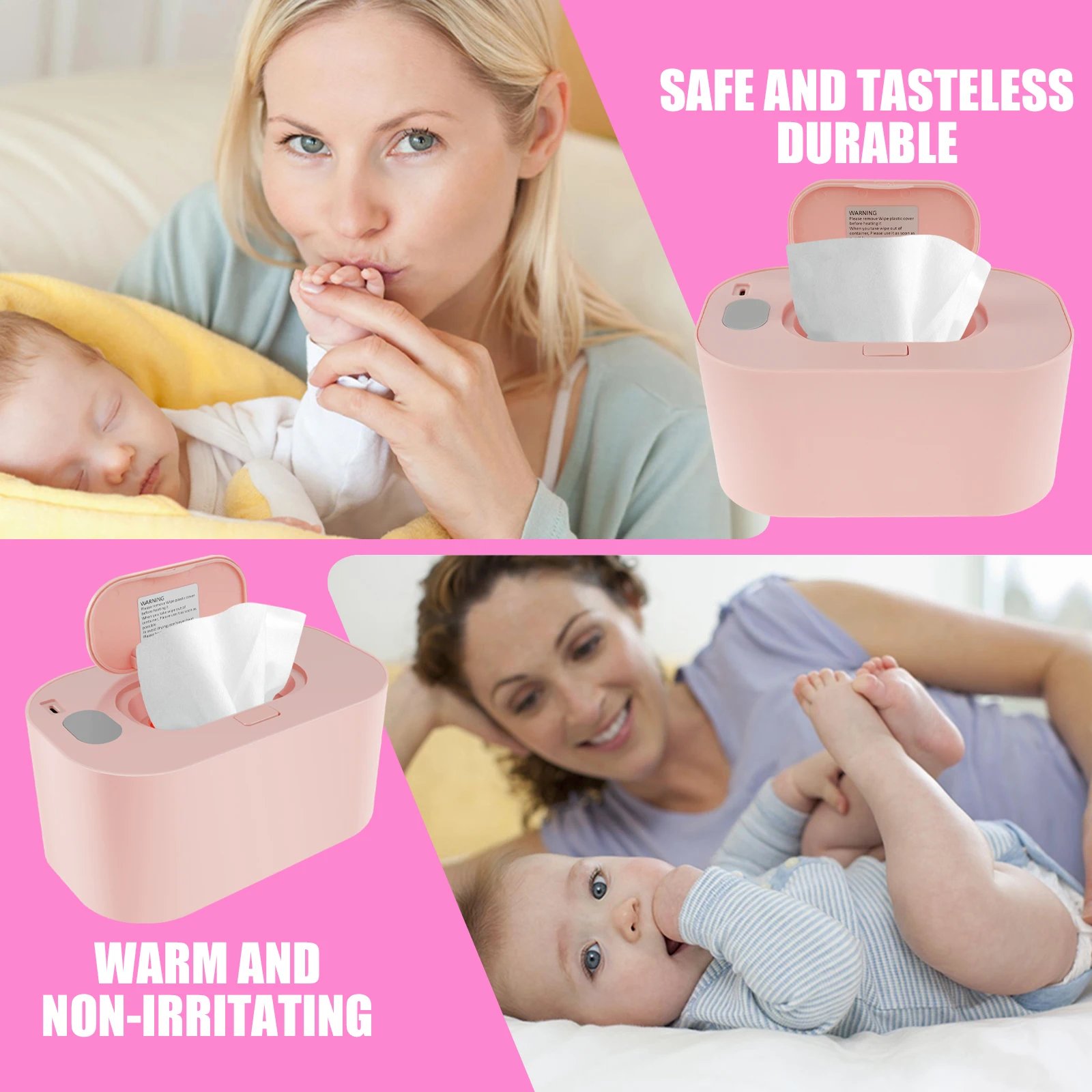 Baby Wipe Warmer Keeps Wipes USB 3 Adjustable Temperature Portable Heating Diaper Wipe Dispenser Baby Wipe Warmer Keeps Wipes USB 3 Adjustable Temperature Portable Heating Diaper Wipe Dispenser