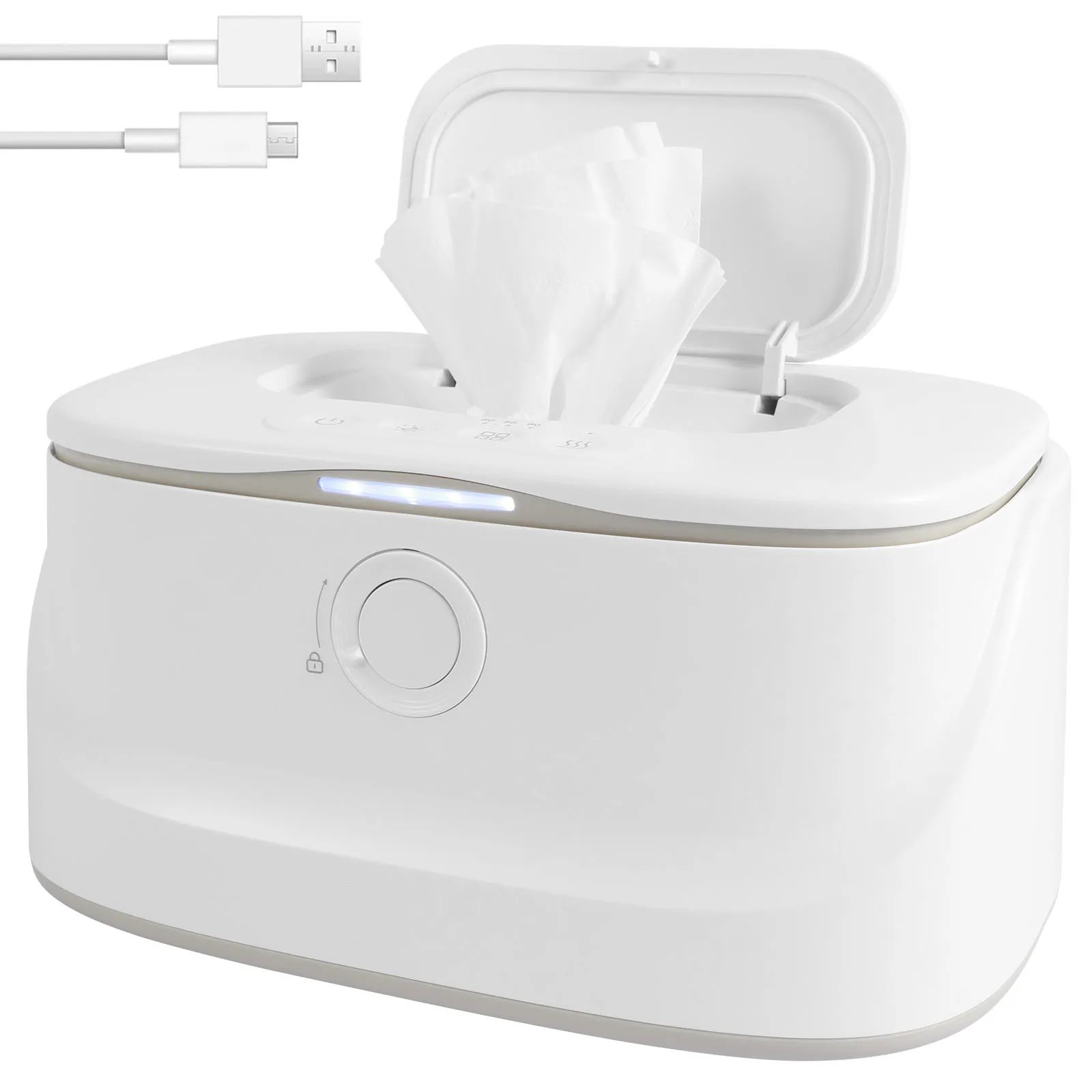 Baby Wipe Warmer Keeps Wipes USB 3 Adjustable Temperature Portable Heating Diaper Wipe Dispenser Baby Wipe Warmer Keeps Wipes USB 3 Adjustable Temperature Portable Heating Diaper Wipe Dispenser