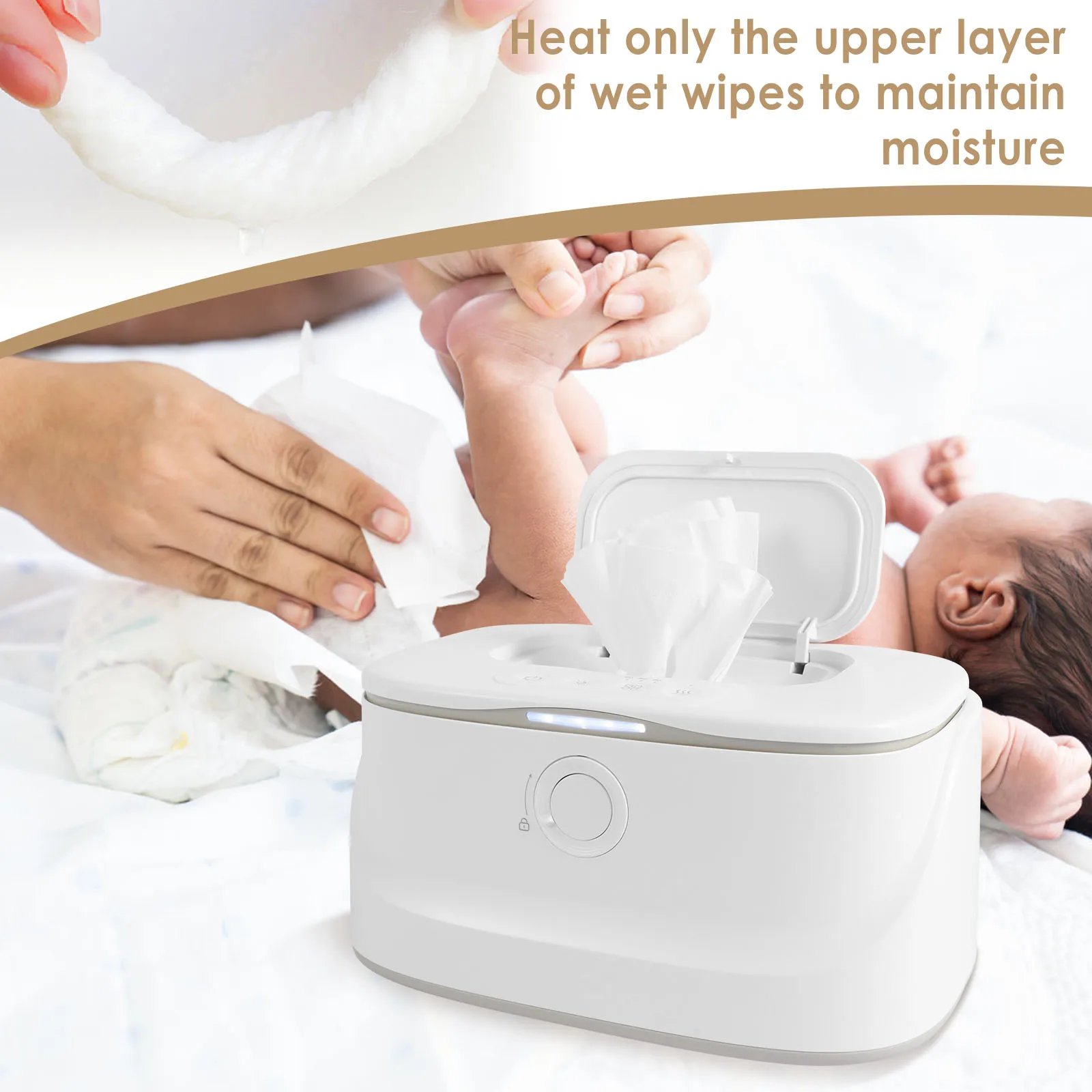 Baby Wipe Warmer Keeps Wipes USB 3 Adjustable Temperature Portable Heating Diaper Wipe Dispenser Baby Wipe Warmer Keeps Wipes USB 3 Adjustable Temperature Portable Heating Diaper Wipe Dispenser