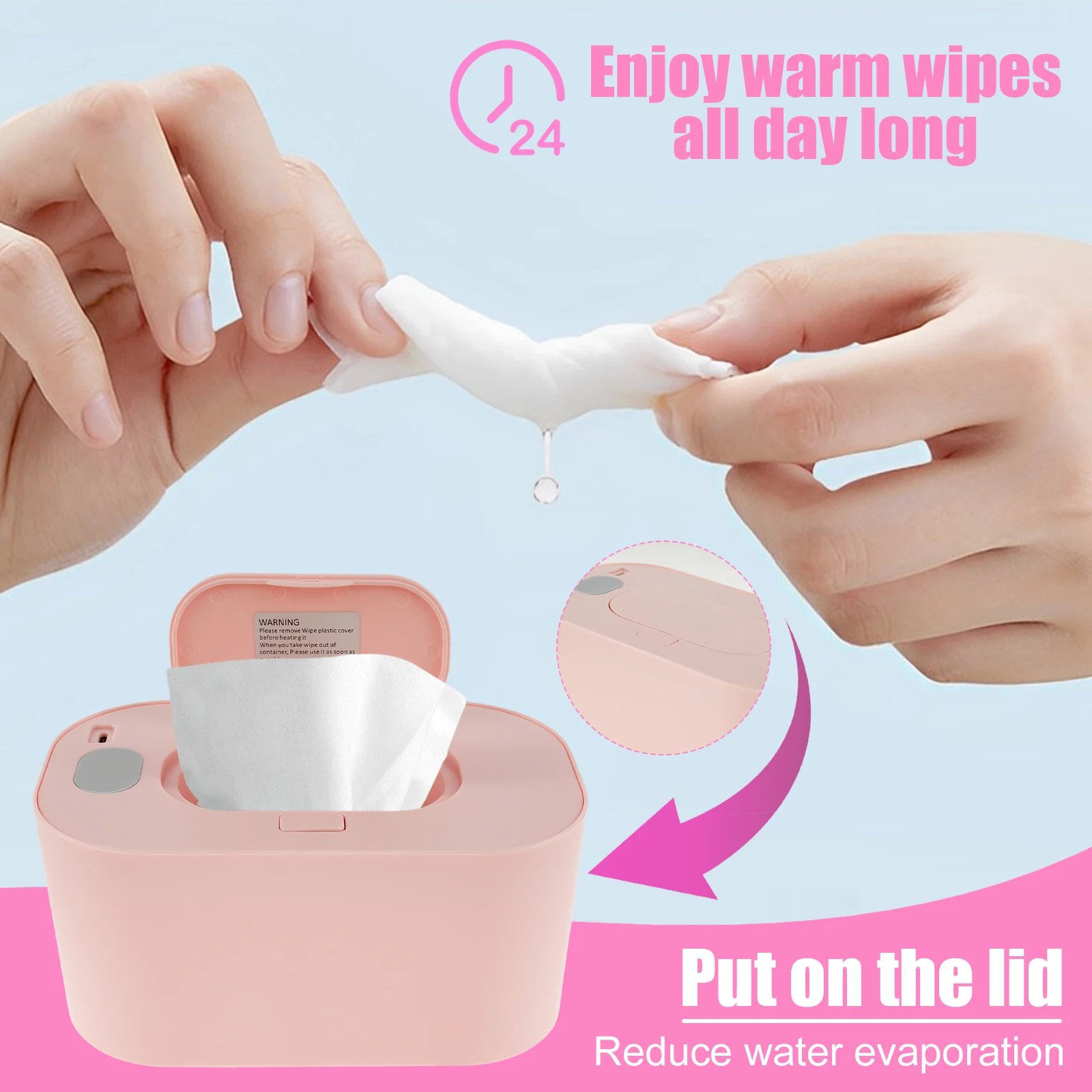 Baby Wipe Warmer Keeps Wipes USB 3 Adjustable Temperature Portable Heating Diaper Wipe Dispenser Baby Wipe Warmer Keeps Wipes USB 3 Adjustable Temperature Portable Heating Diaper Wipe Dispenser