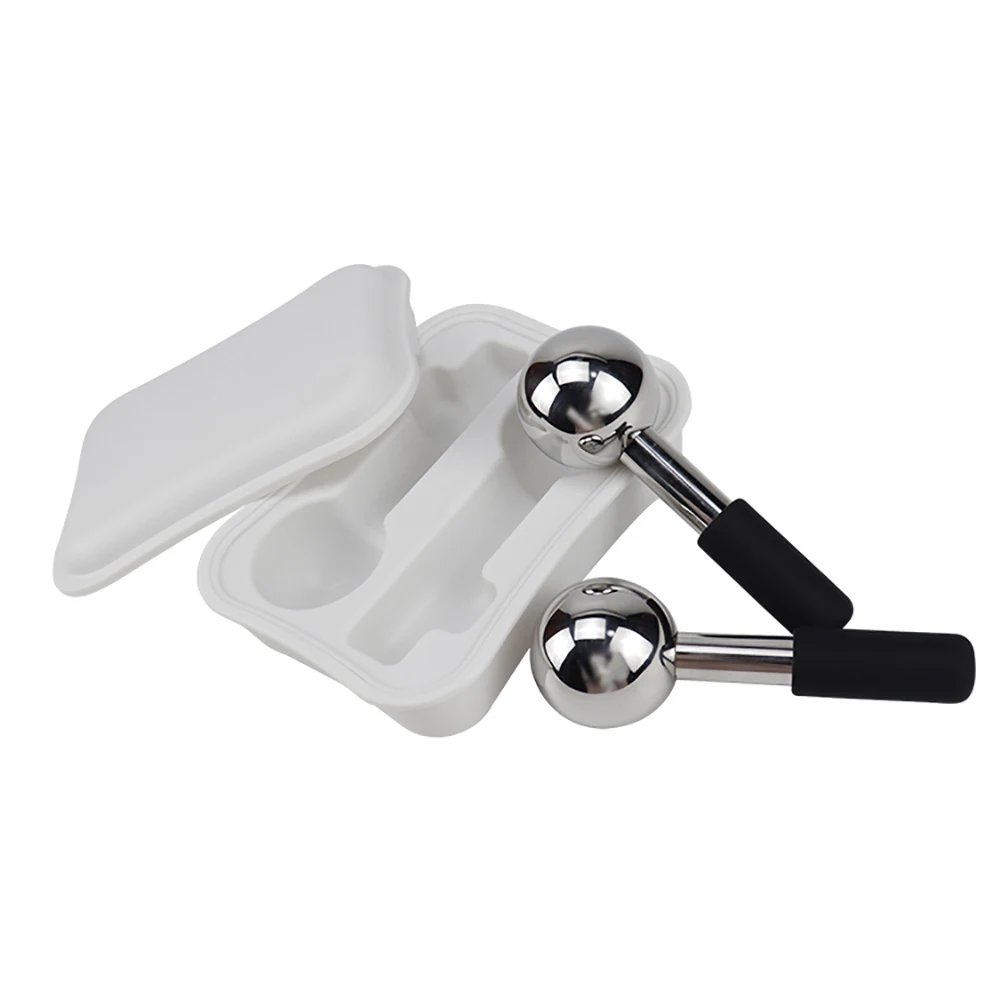 Hot Selling Skin Ice Globes Rose Gold Cooling Facial Ice Globes Beauty Roller Stainless Steel Magic Metal Cold Therapy Hand Held