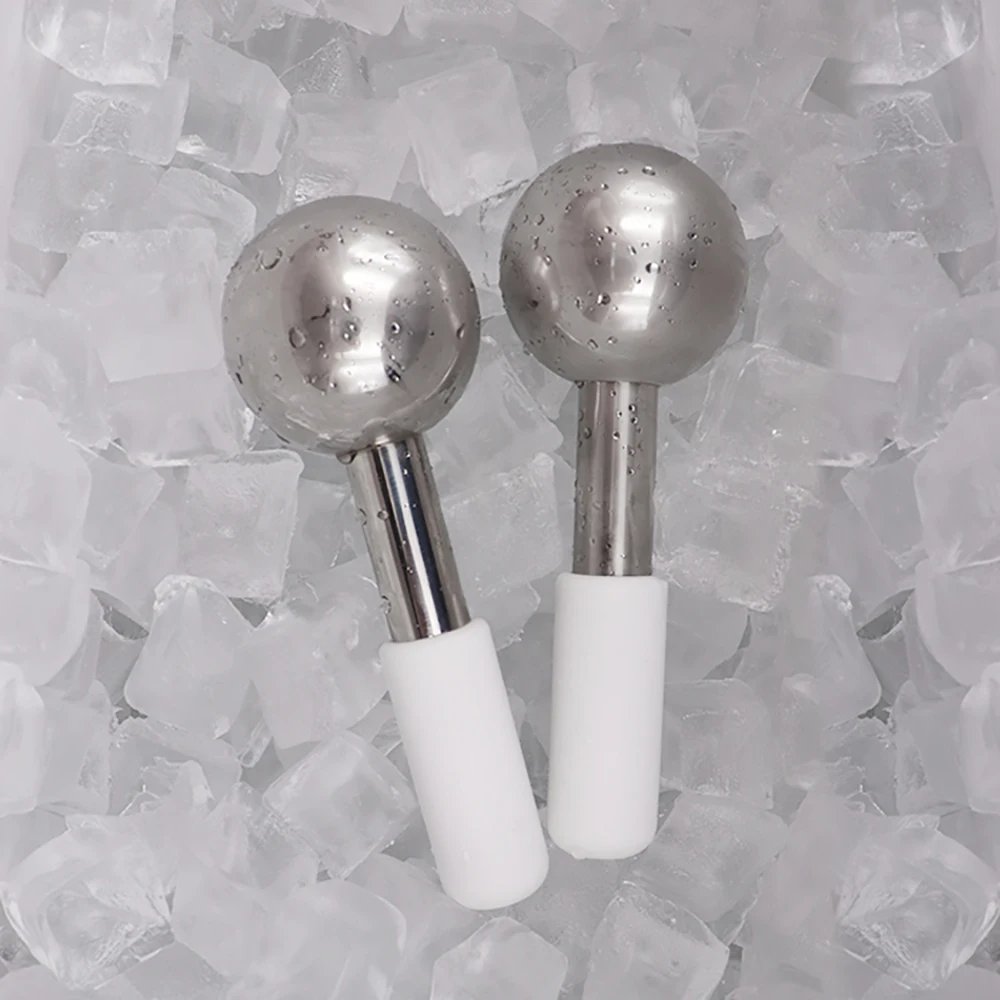 Hot Selling Skin Ice Globes Rose Gold Cooling Facial Ice Globes Beauty Roller Stainless Steel Magic Metal Cold Therapy Hand Held