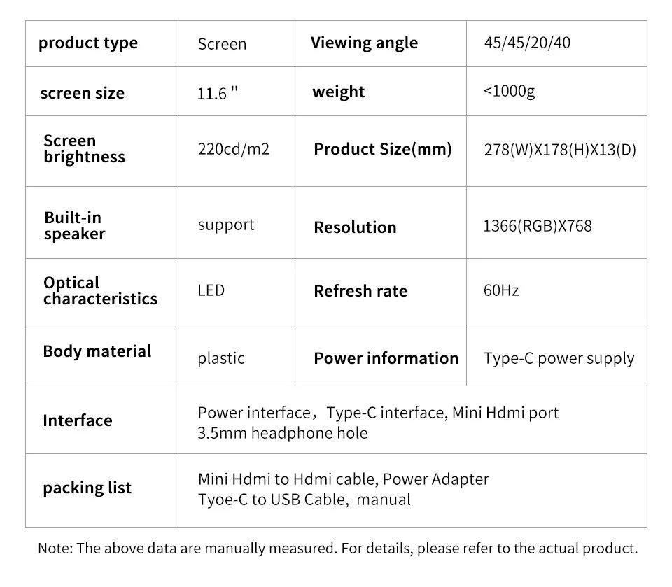 Portable Monitor HDMI-Compatible Laptop second screen 11.6 Inch Gaming Extended Display For Switch/PS4/Xbox/Raspberry Pi Portable Monitor HDMI-Compatible Laptop second screen 11.6 Inch Gaming Extended Display For Switch/PS4/Xbox/Raspberry Pi